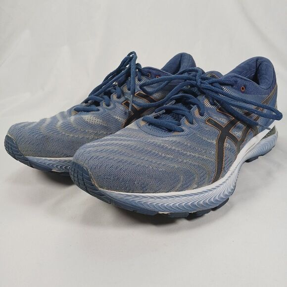 Asics Mens Gel Nimbus 22 Blue Orange Running Shoes Size 12 Athletic Trainers - Picture 1 of 12